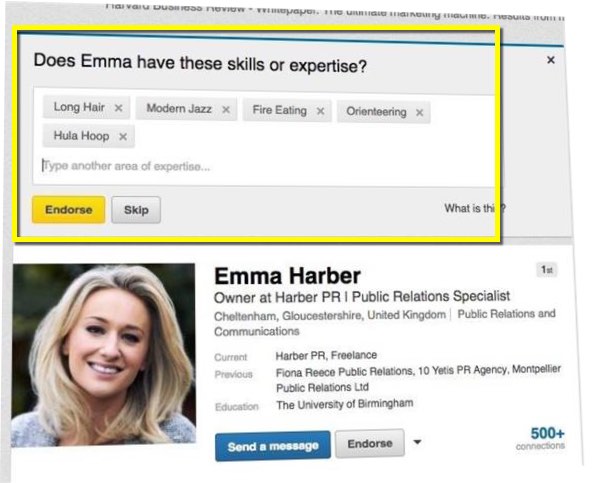 LinkedIn endorsements - parody